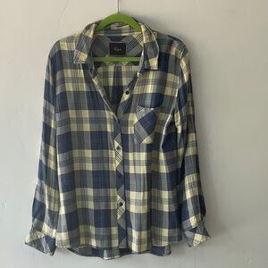 Rails Blue and Cream Plaid Shirt